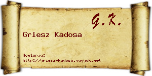 Griesz Kadosa névjegykártya